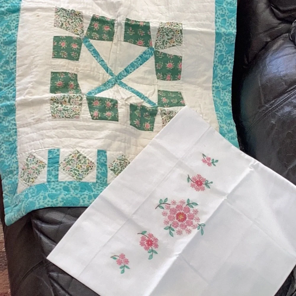 ⚜️ Vintage QUILTED Shabby Chic SHAM/Pillowcase PatchWork Choose Color